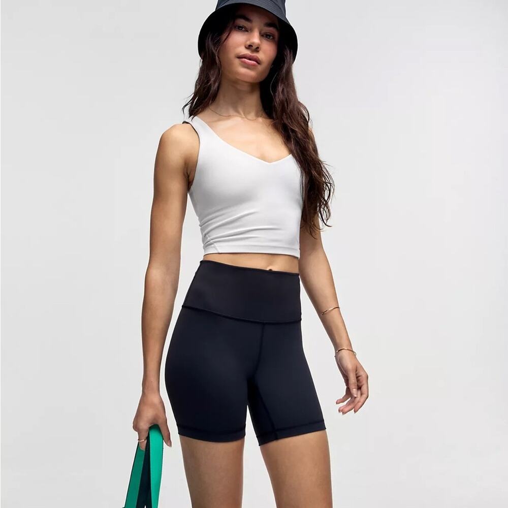 lululemon athletica White V-Neck Cropped Tank Top